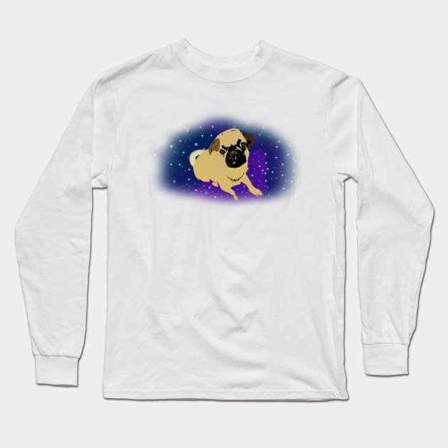 Cosmic Pug Long Sleeve T-Shirt by k1ownkid